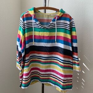 Westbound Woman sz 2X cotton/rayon summer beach hoodie EUC beachcore Coastal